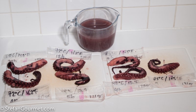 Blæksprutte sous vide