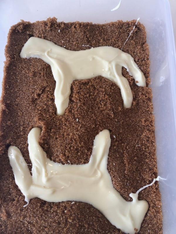 Chokolade hest støbt i farin