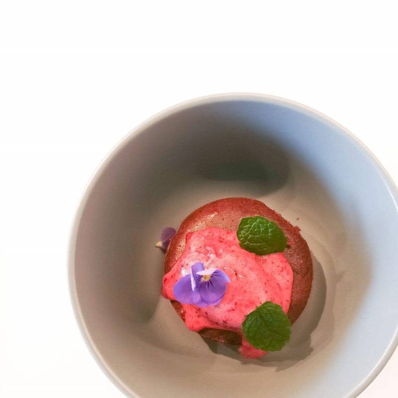 Chokoladefondant med bærsorbet