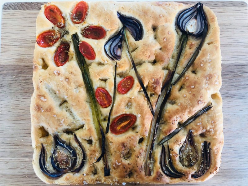 Farvefyldt Foccacia