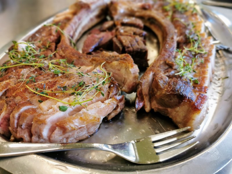 Sous vide tomahawk steak