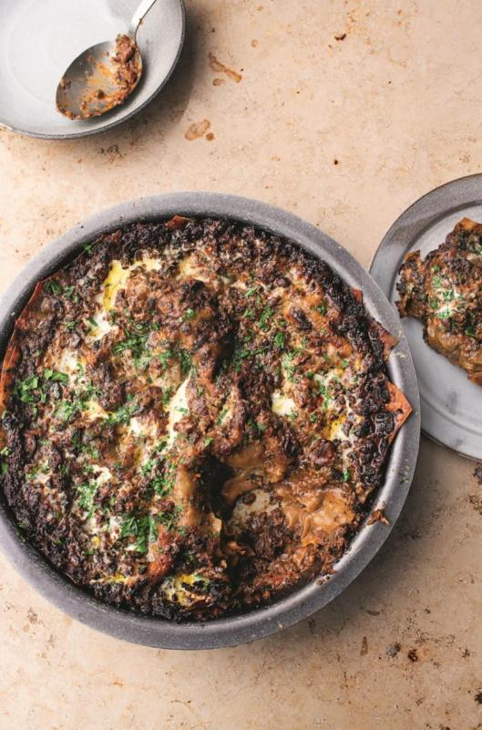 spicy svampelasagne